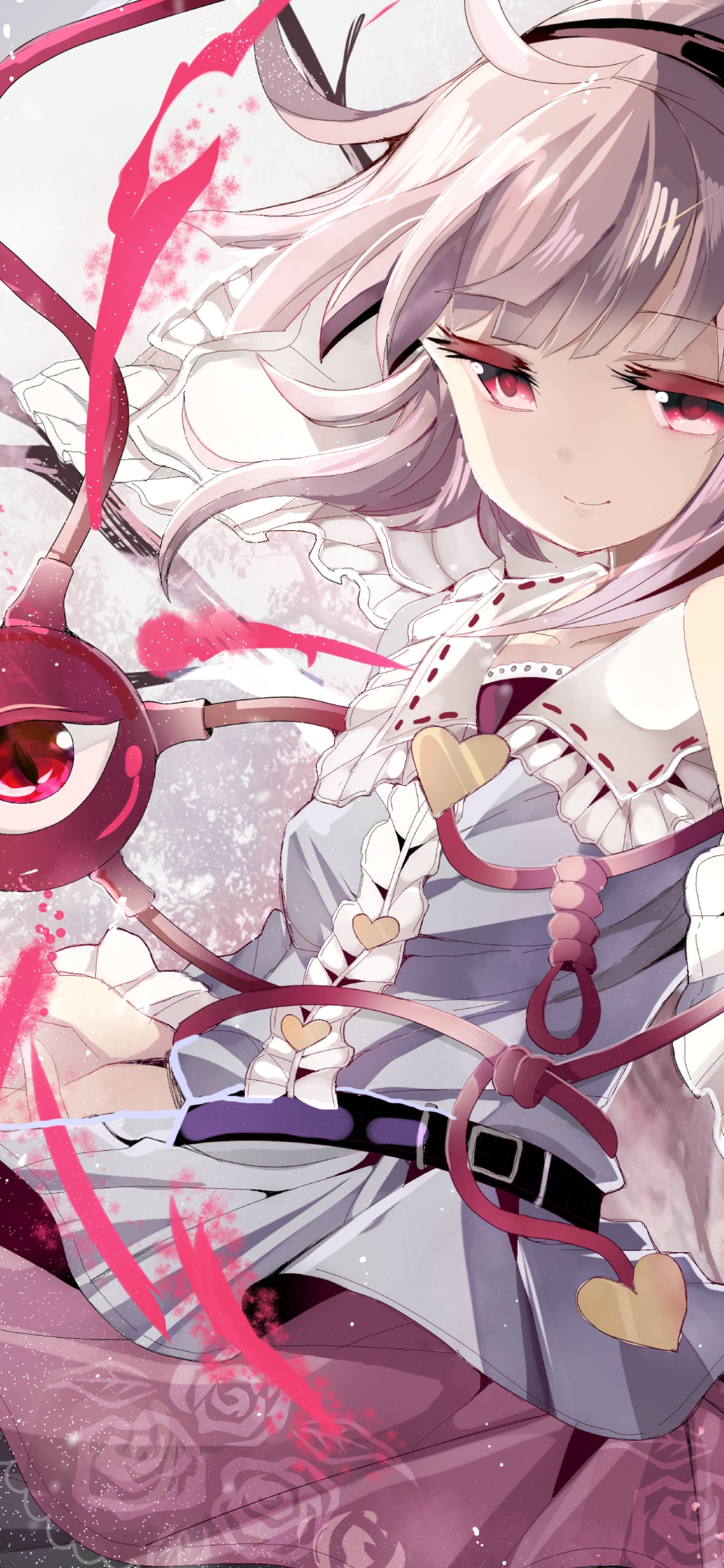 耳に手をあてる古明地さとり / 赤い瞳 / 東方の1170 x 2532 / スマホ壁紙