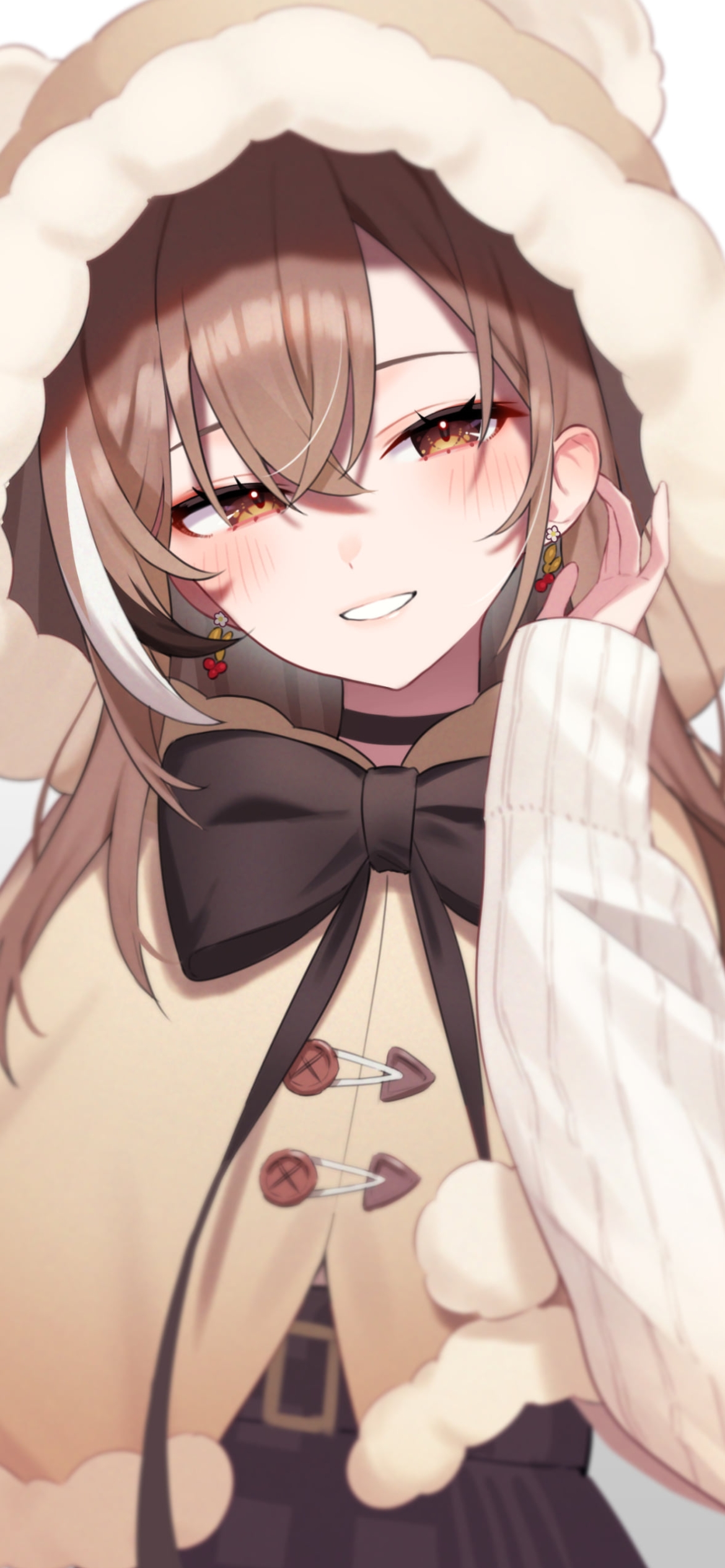 防寒具を着た七詩ムメイ / ホロライブ / バーチャルYouTuber / Vtuberの1170 x 2532 / スマホ壁紙
