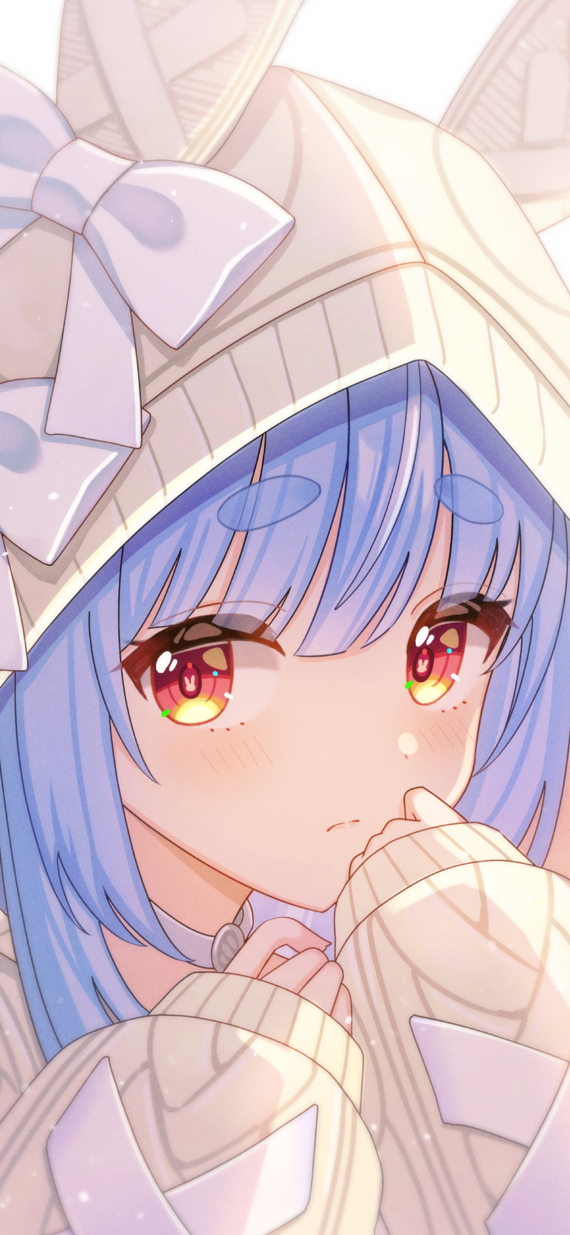 兎耳のフードを被った可愛い兎田ぺこら / ホロライブ / バーチャルYouTuber / Vtuberの1170 x 2532 / スマホ壁紙