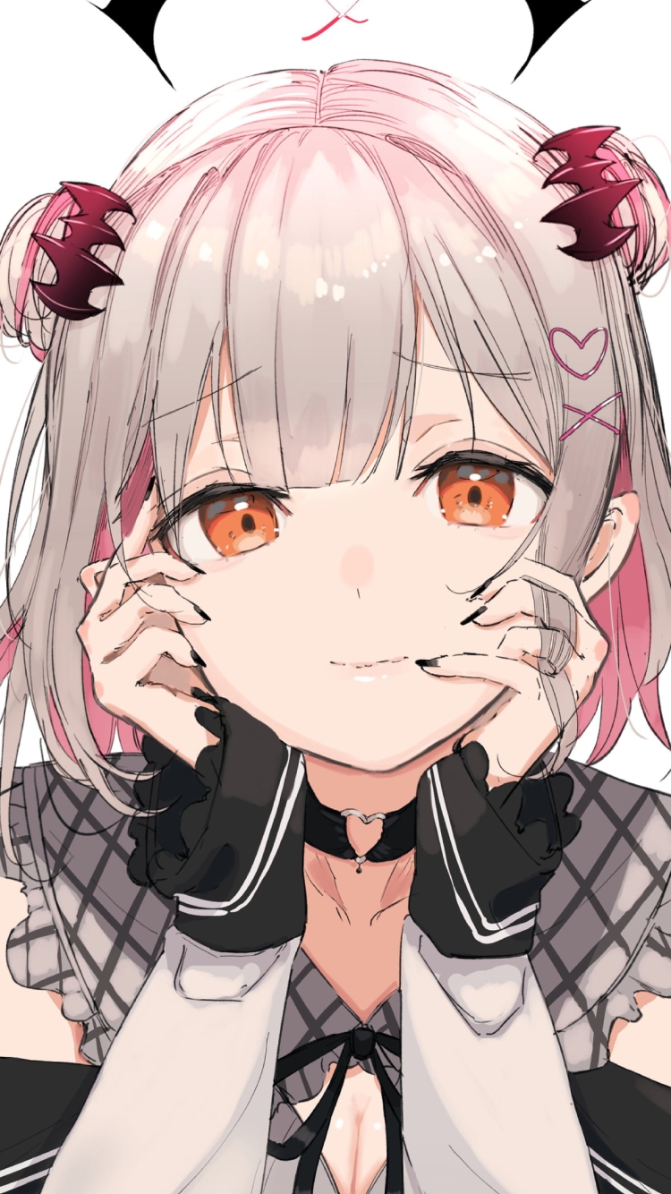 頬杖をつく周防パトラ / バーチャルYouTuberの750 x 1334 / スマホ壁紙