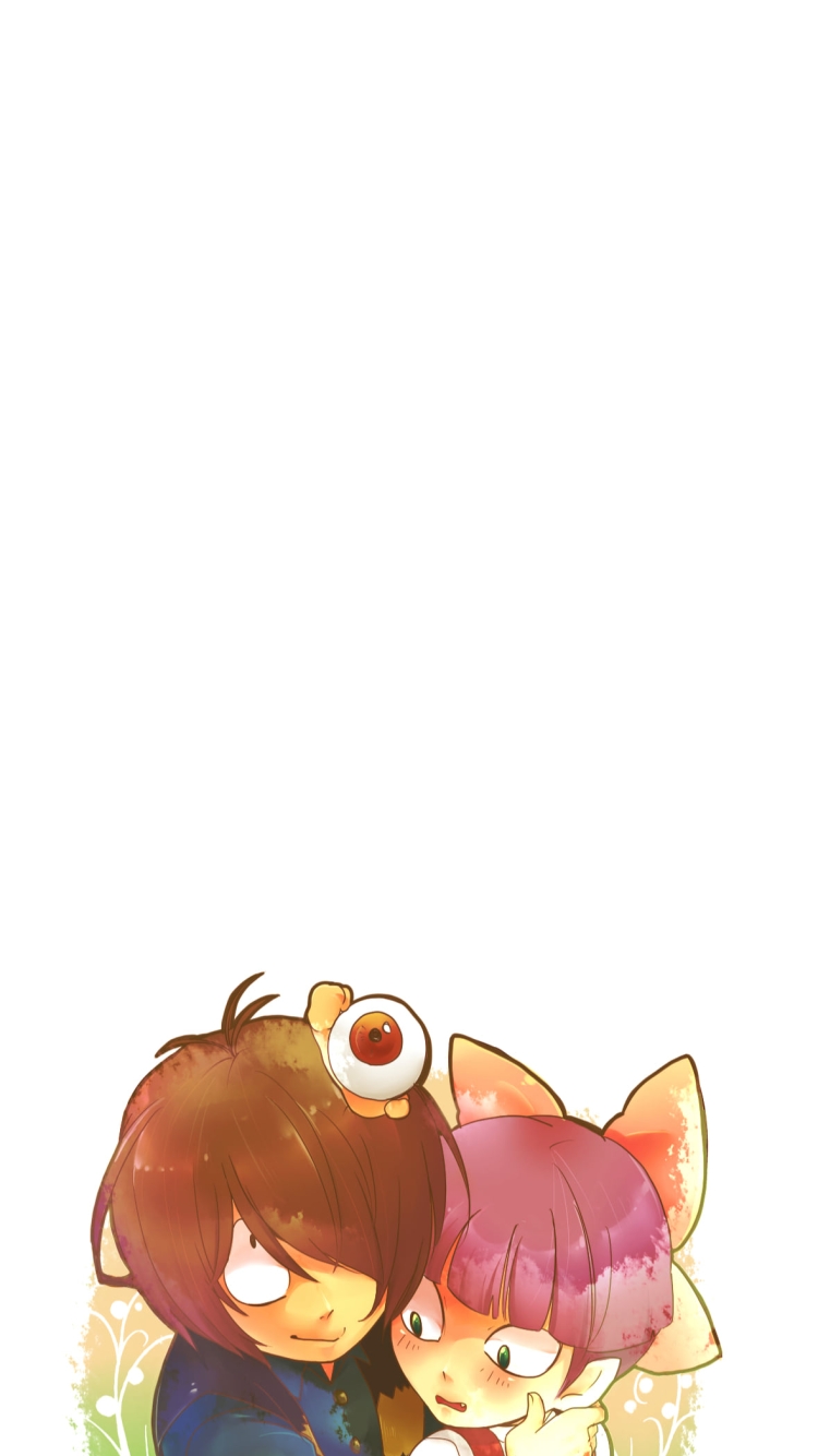 猫娘と抱き合う鬼太郎 / 目玉おやじ / ゲゲゲの鬼太郎の750 x 1334 / スマホ壁紙