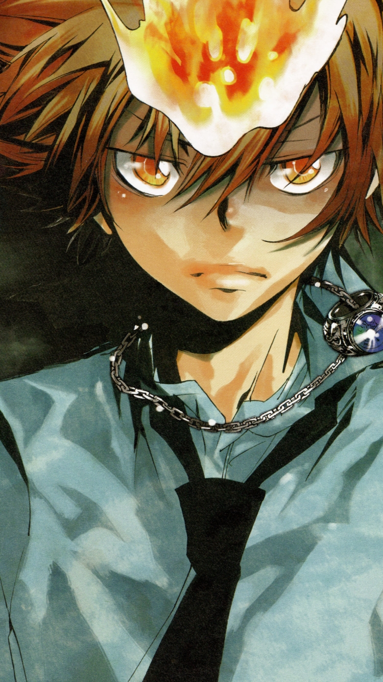 鋭い眼光の沢田綱吉 / 家庭教師ヒットマンREBORN!の750 x 1334 / スマホ壁紙