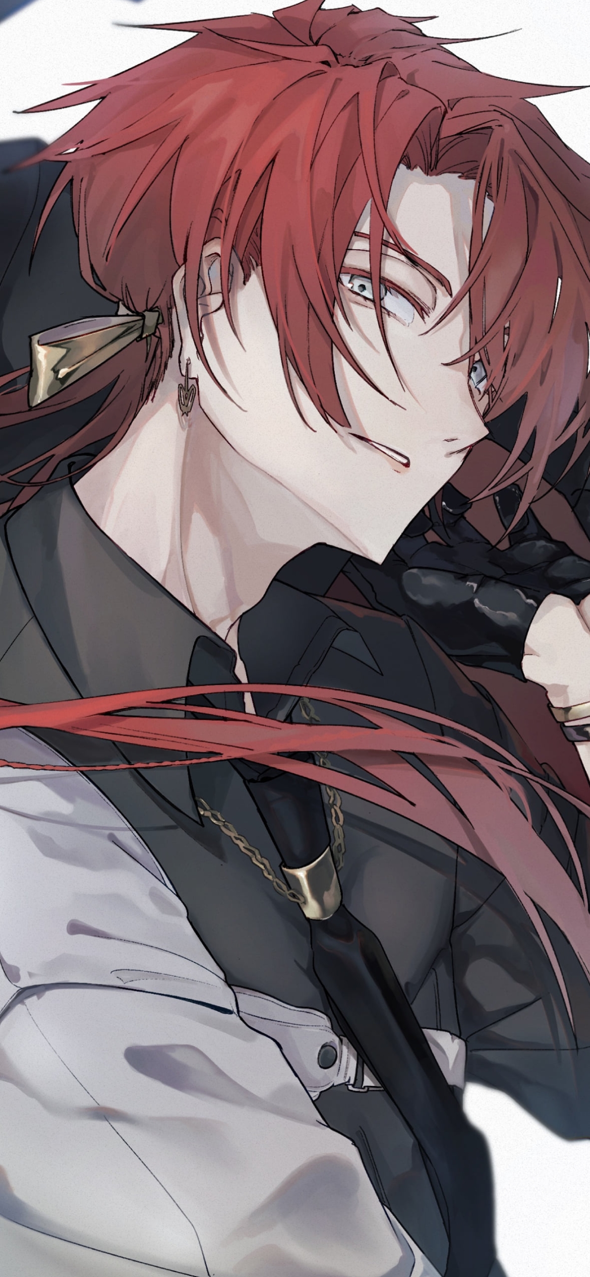 顔に手をあてる後家兼光 / 刀剣乱舞の1170 x 2532 / スマホ壁紙