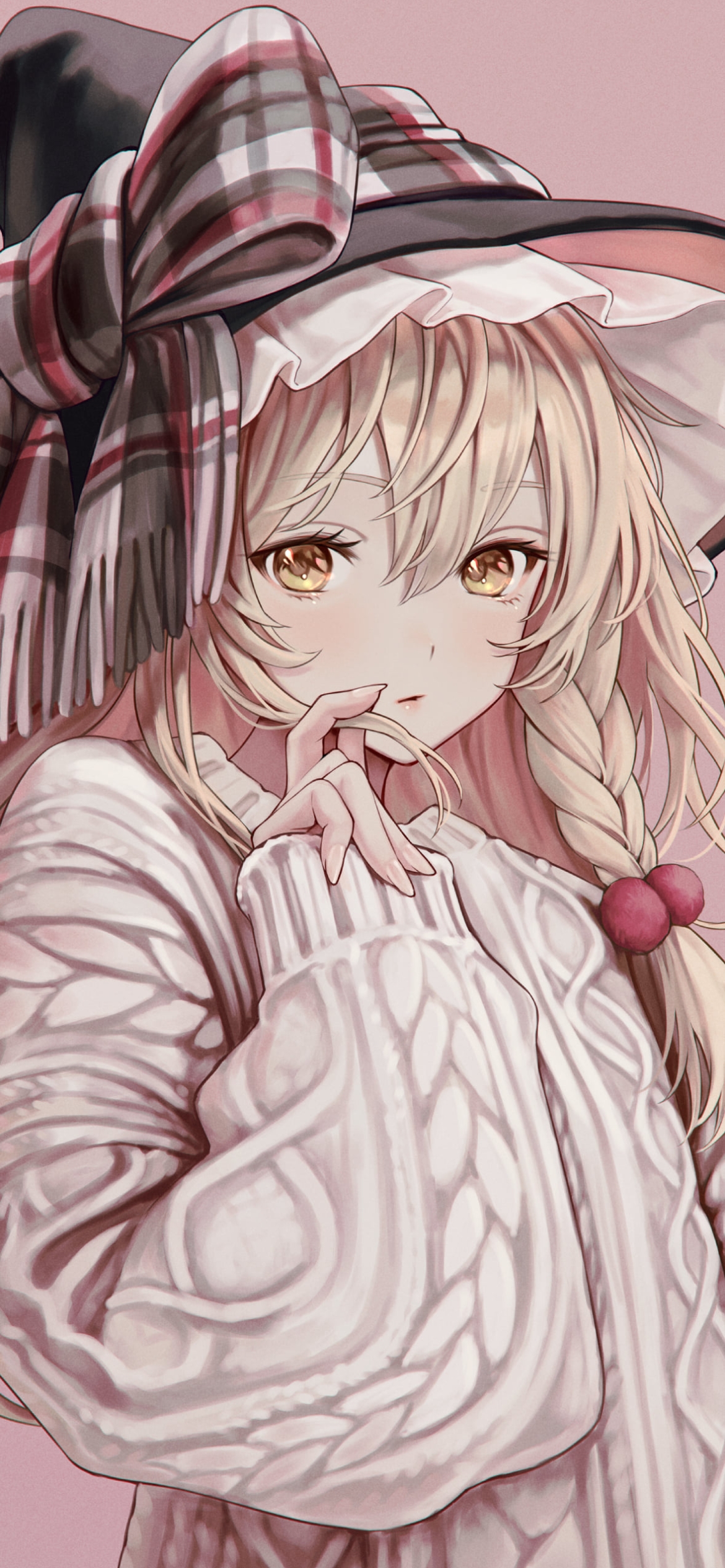 セーターを着た可愛い霧雨魔理沙 / 東方の1170 x 2532 / スマホ壁紙