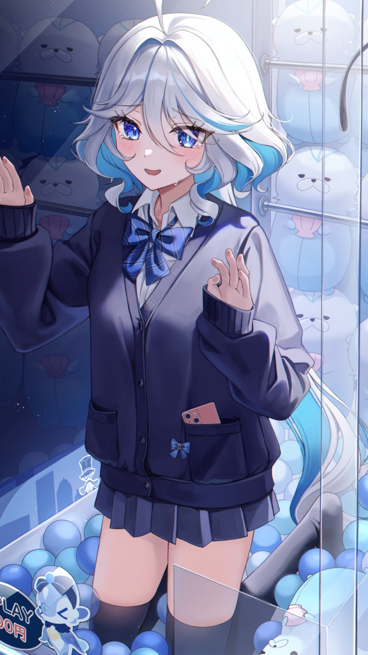 UFOキャッチャーの中のフリーナ / 原神の750 x 1334 / スマホ壁紙