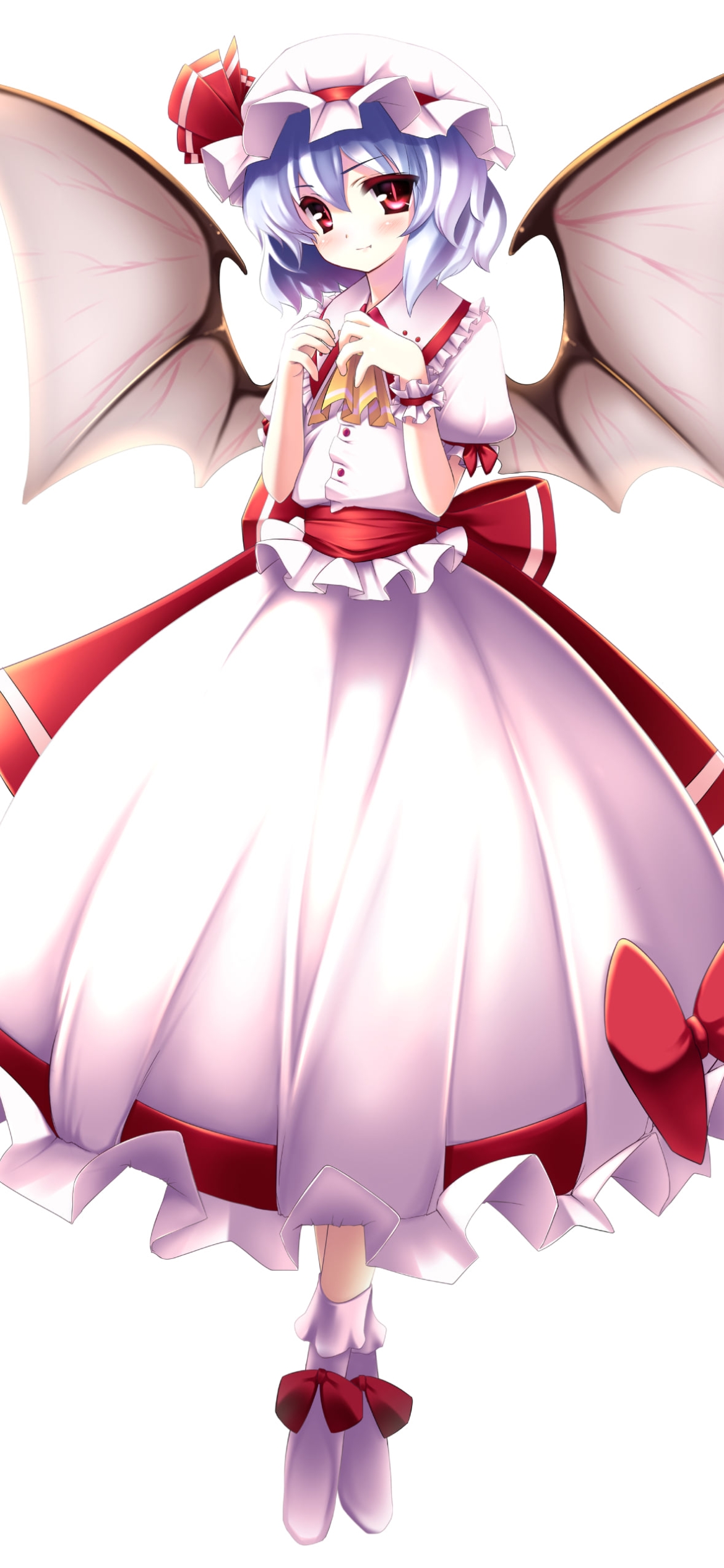 白と赤のドレスを着たレミリア・スカーレット / 東方の1170 x 2532 / スマホ壁紙
