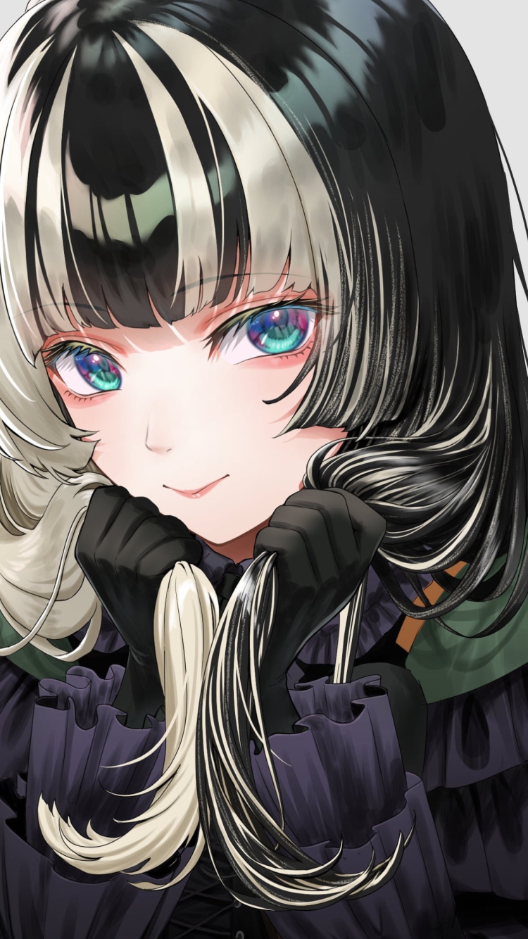 両方の髪を持つ可愛い儒烏風亭らでん / ホロライブ / バーチャルYouTuber / Vtuberの750 x 1334 / スマホ壁紙