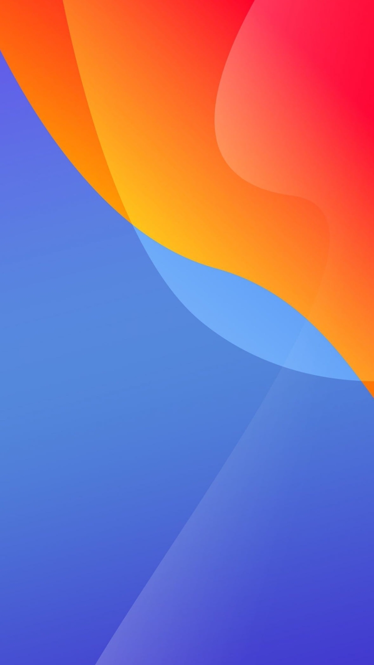 青とオレンジが交わるパターンの750 x 1334 / スマホ壁紙