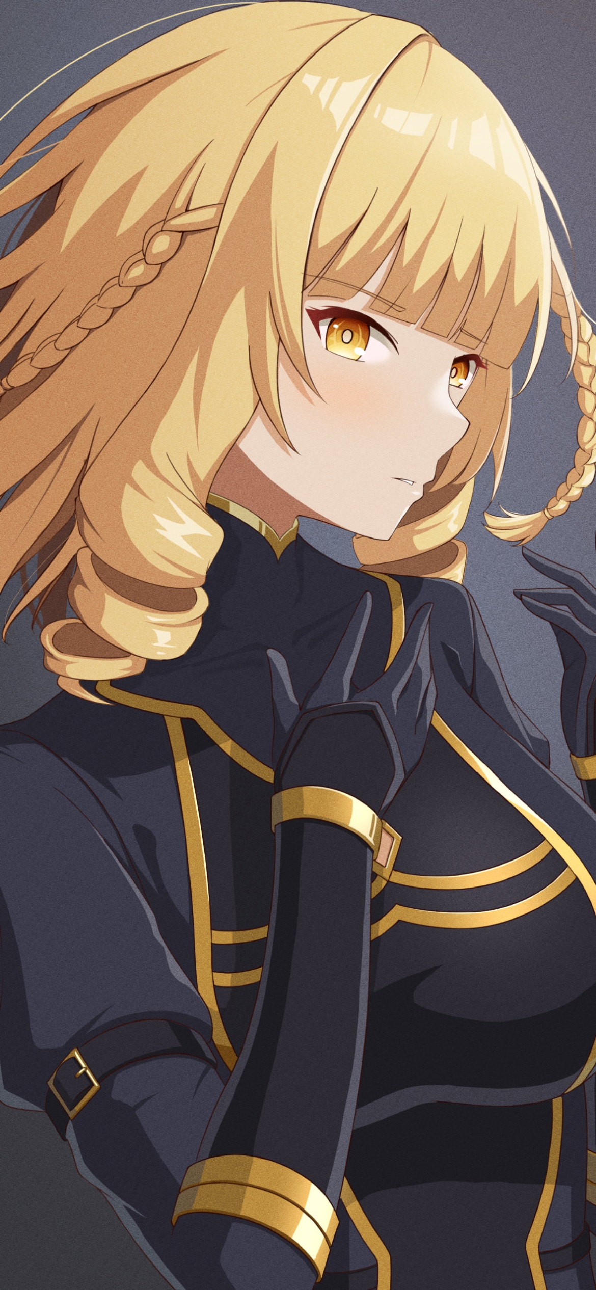 黒と金のスーツを着たローズ・オリアナ / 陰の実力者になりたくて!の1170 x 2532 / スマホ壁紙