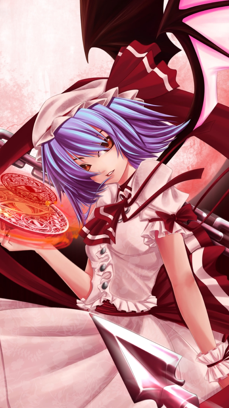 妖艶な雰囲気のレミリア・スカーレット / 東方の750 x 1334 / スマホ壁紙