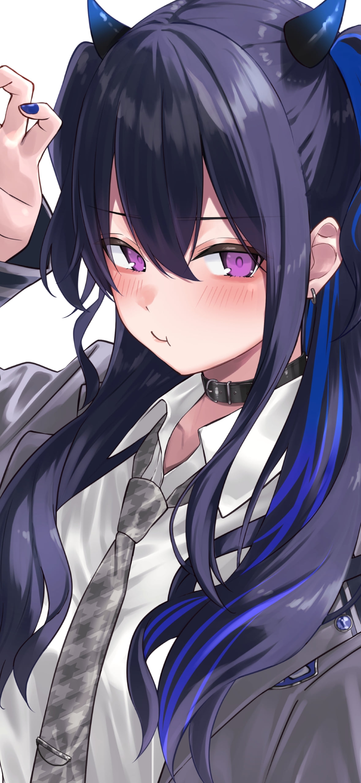 恥ずかしそうにピースをする一ノ瀬うるは / ぶいすぽっ! / バーチャルYouTuberの1170 x 2532 / スマホ壁紙