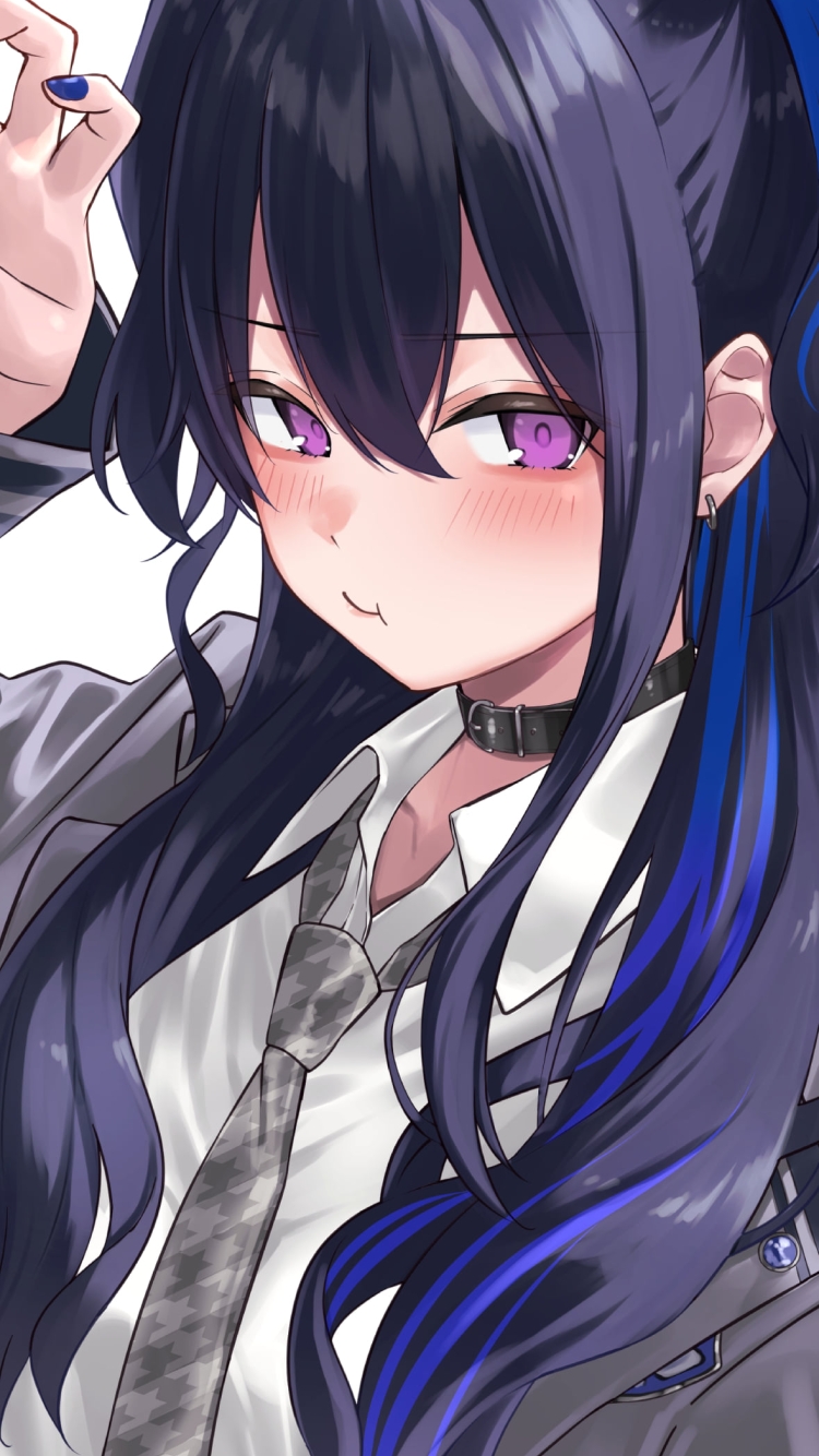 恥ずかしそうにピースをする一ノ瀬うるは / ぶいすぽっ! / バーチャルYouTuberの750 x 1334 / スマホ壁紙