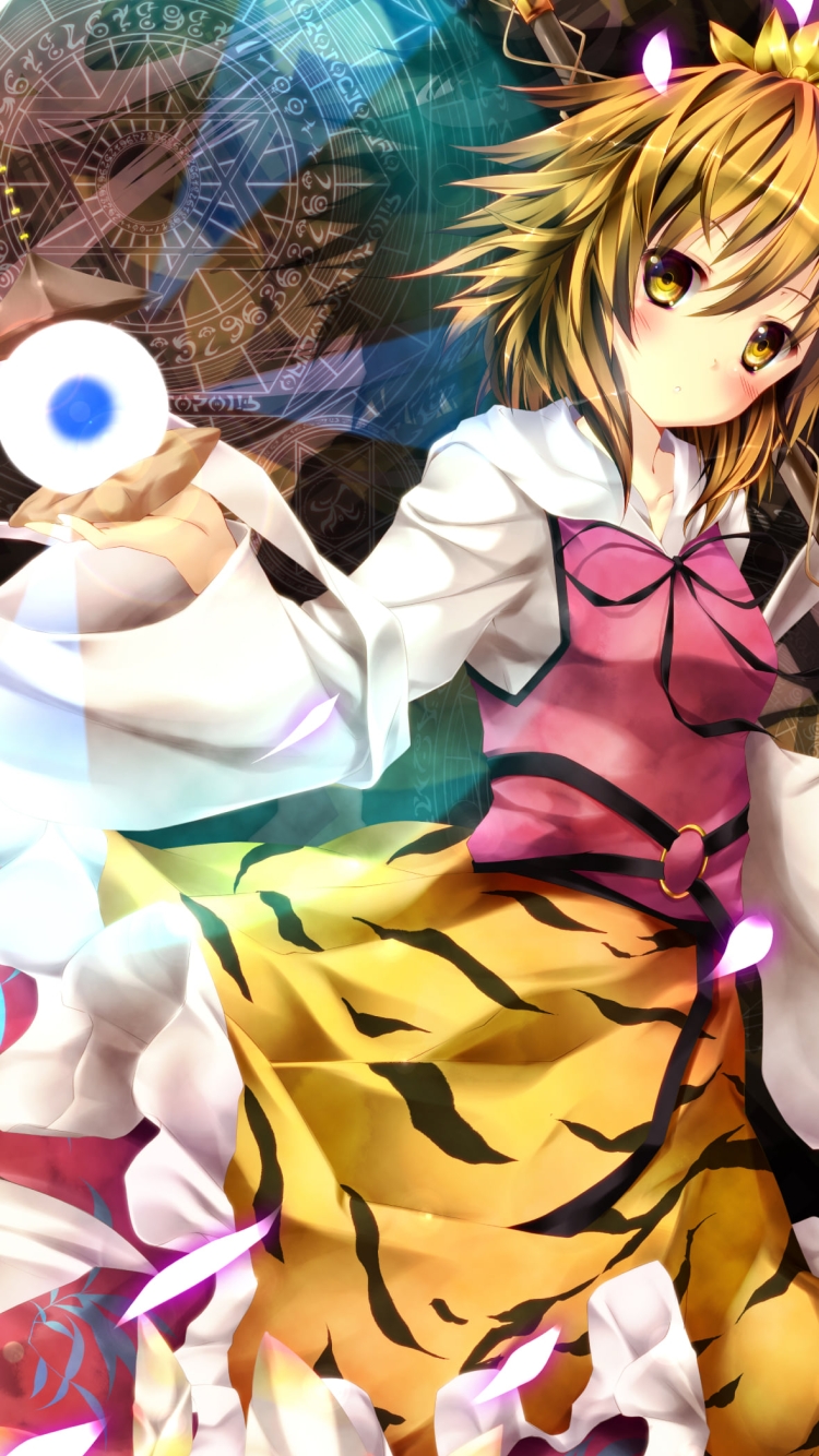 目玉を手に乗せた寅丸星 / 東方の750 x 1334 / スマホ壁紙