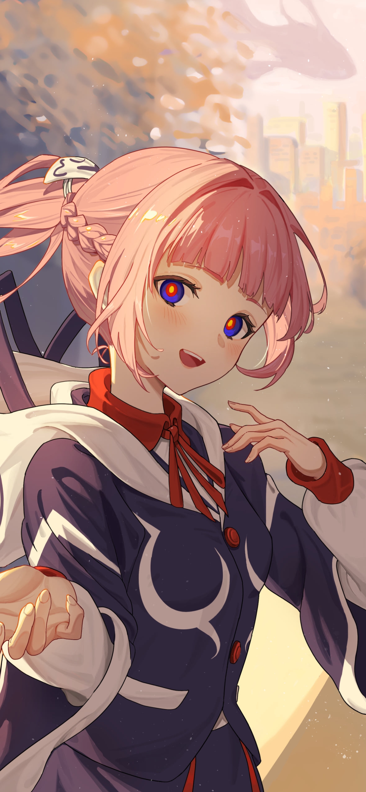 路上で手を差し伸べる花譜 / バーチャルYouTuberの1170 x 2532 / スマホ壁紙