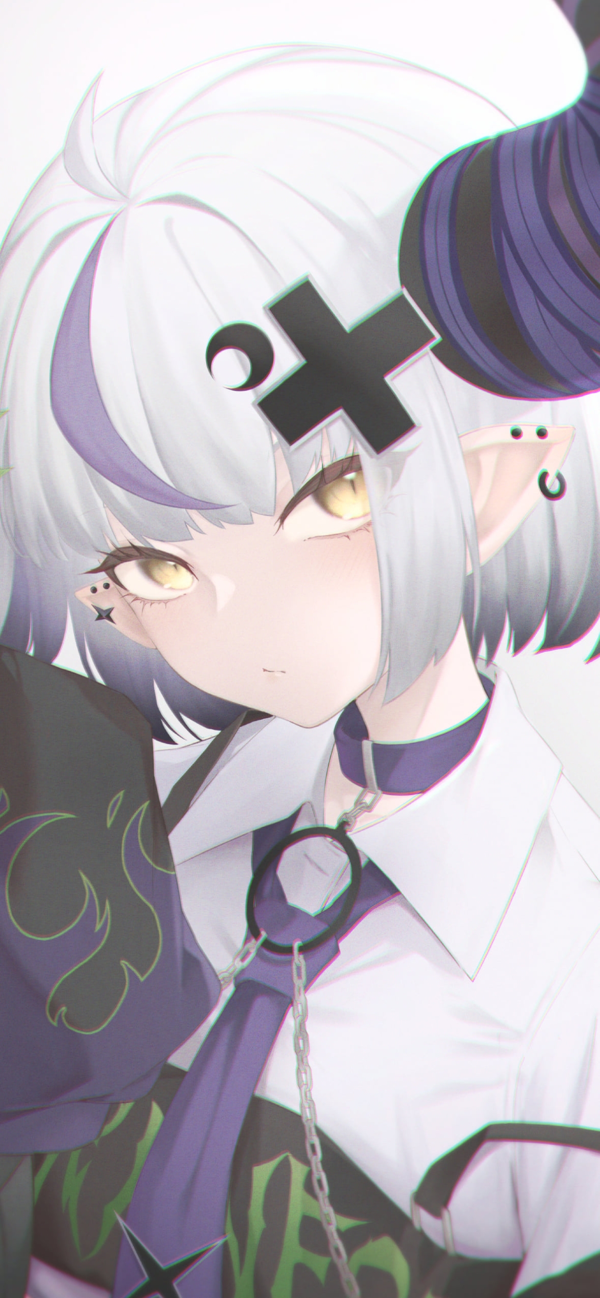 萌え袖をしながらこちらを見つめる可愛いラプラス・ダークネス / ホロライブ / バーチャルYouTuber / Vtuberの1170 x 2532 / スマホ壁紙