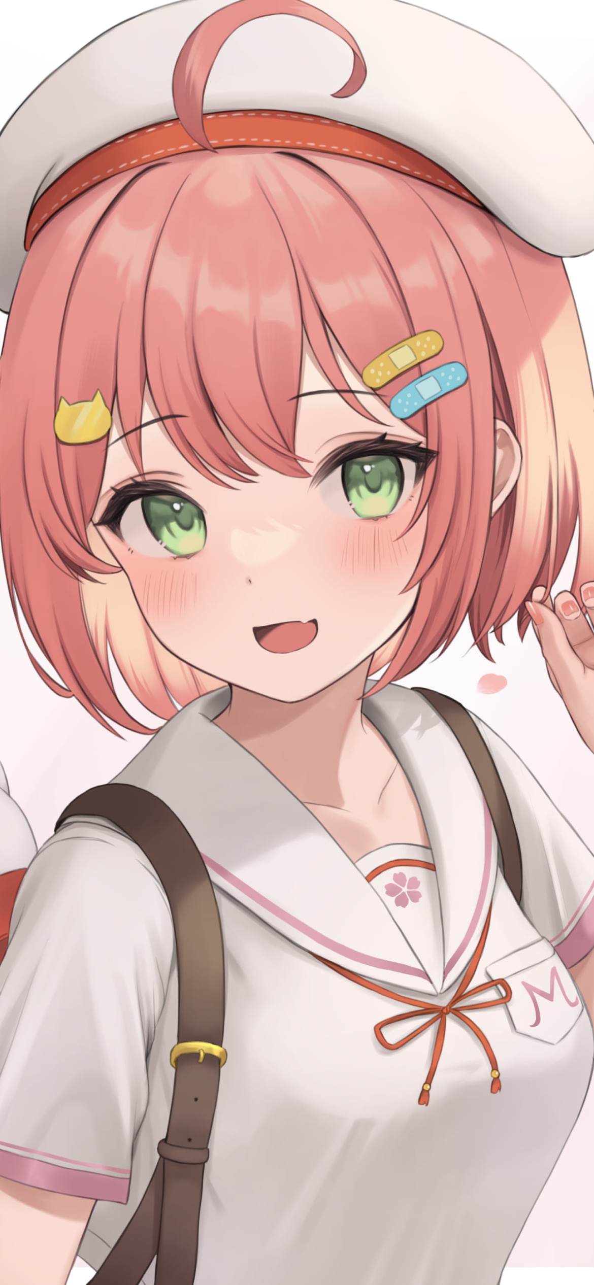 白い服とベレー帽を被った可愛いさくらみこ / ホロライブ / バーチャルYouTuber / Vtuberの1170 x 2532 / スマホ壁紙