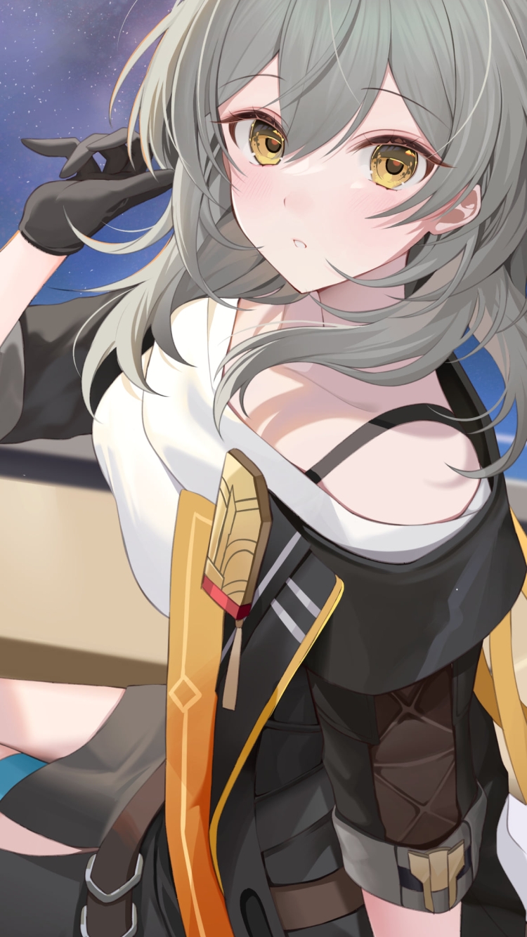 星空が見える窓辺に座る星 / 開拓者 / 崩壊:スターレイルの750 x 1334 / スマホ壁紙