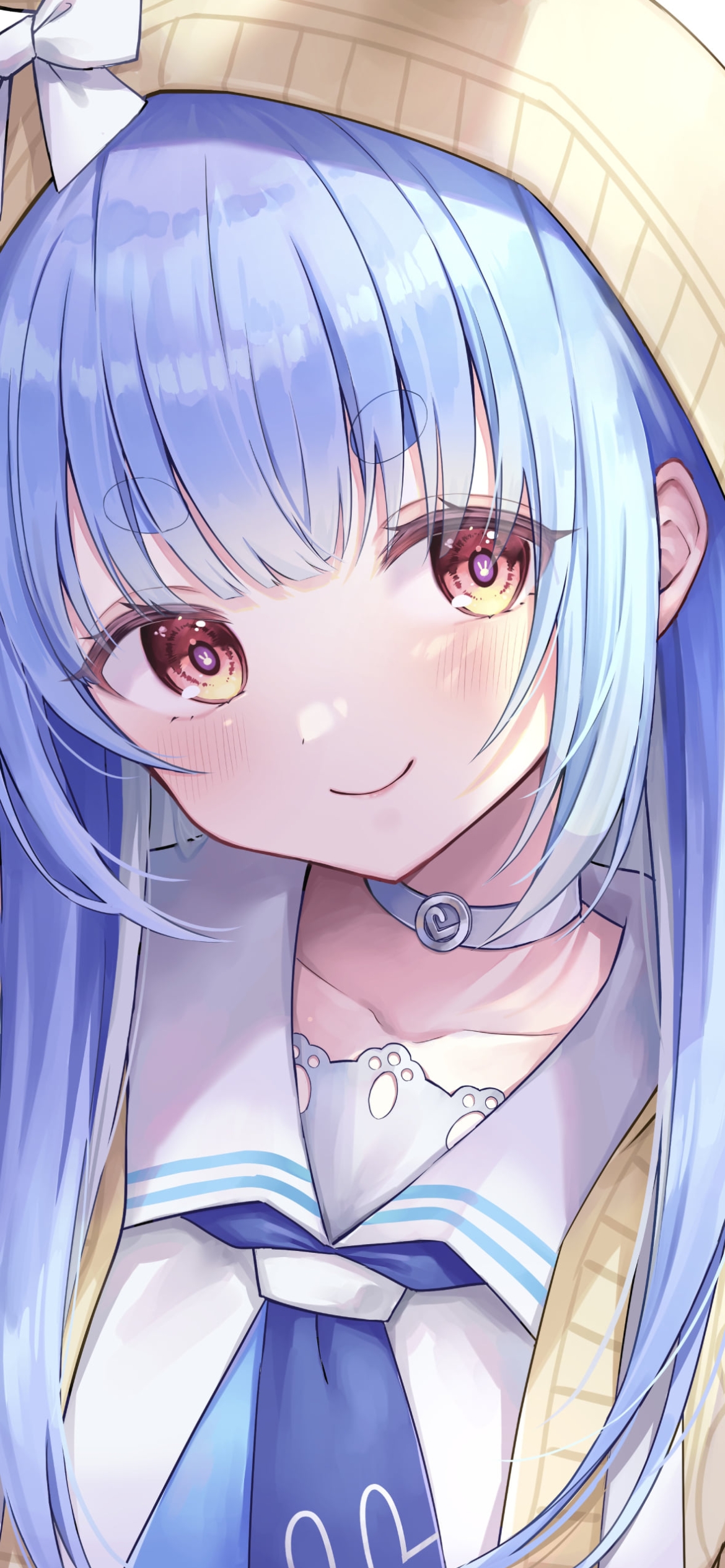 フードをかぶった可愛い兎田ぺこら / ホロライブ / バーチャルYouTuber / Vtuberの1170 x 2532 / スマホ壁紙