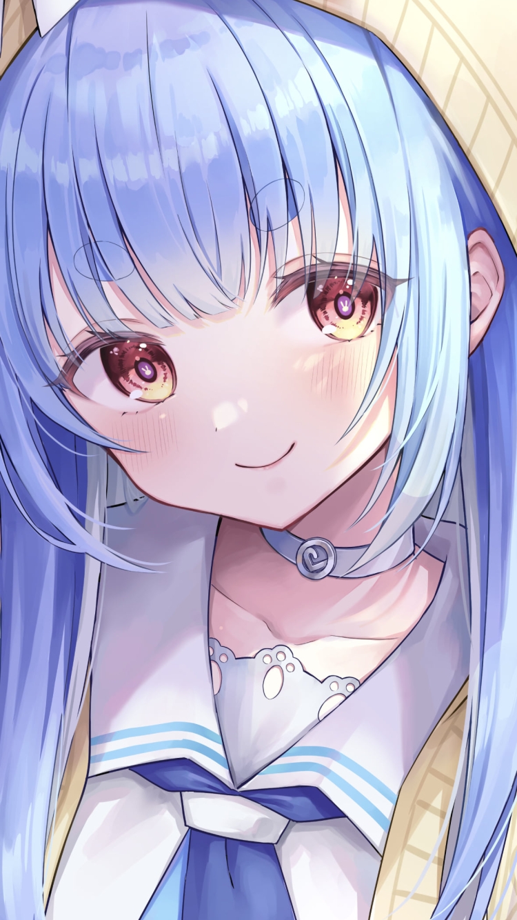 フードをかぶった可愛い兎田ぺこら / ホロライブ / バーチャルYouTuber / Vtuberの750 x 1334 / スマホ壁紙