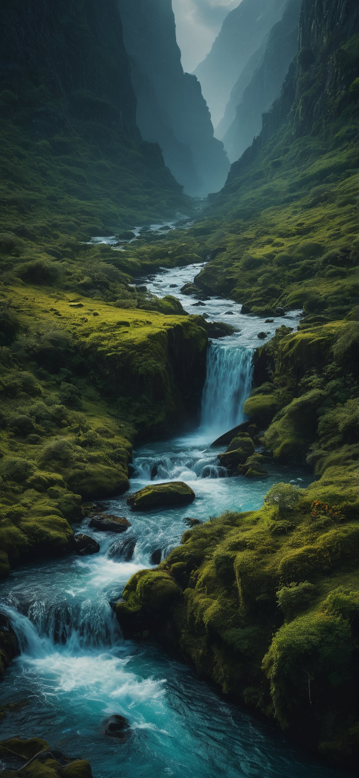 渓谷と渓流 / 大自然 / 絶景の1170 x 2532 / スマホ壁紙