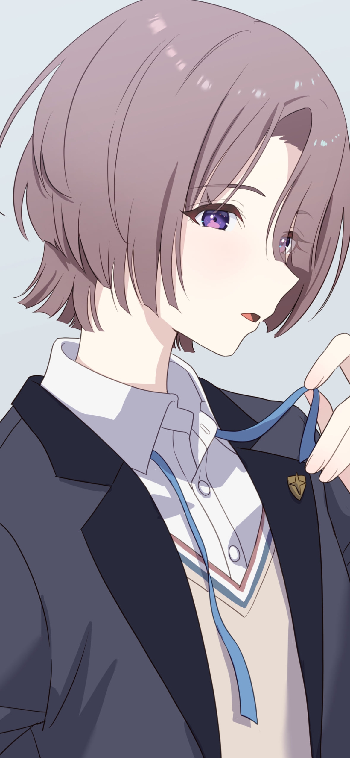 胸元の青いリボンをほどく有村麻央 / アイドルマスターの1170 x 2532 / スマホ壁紙