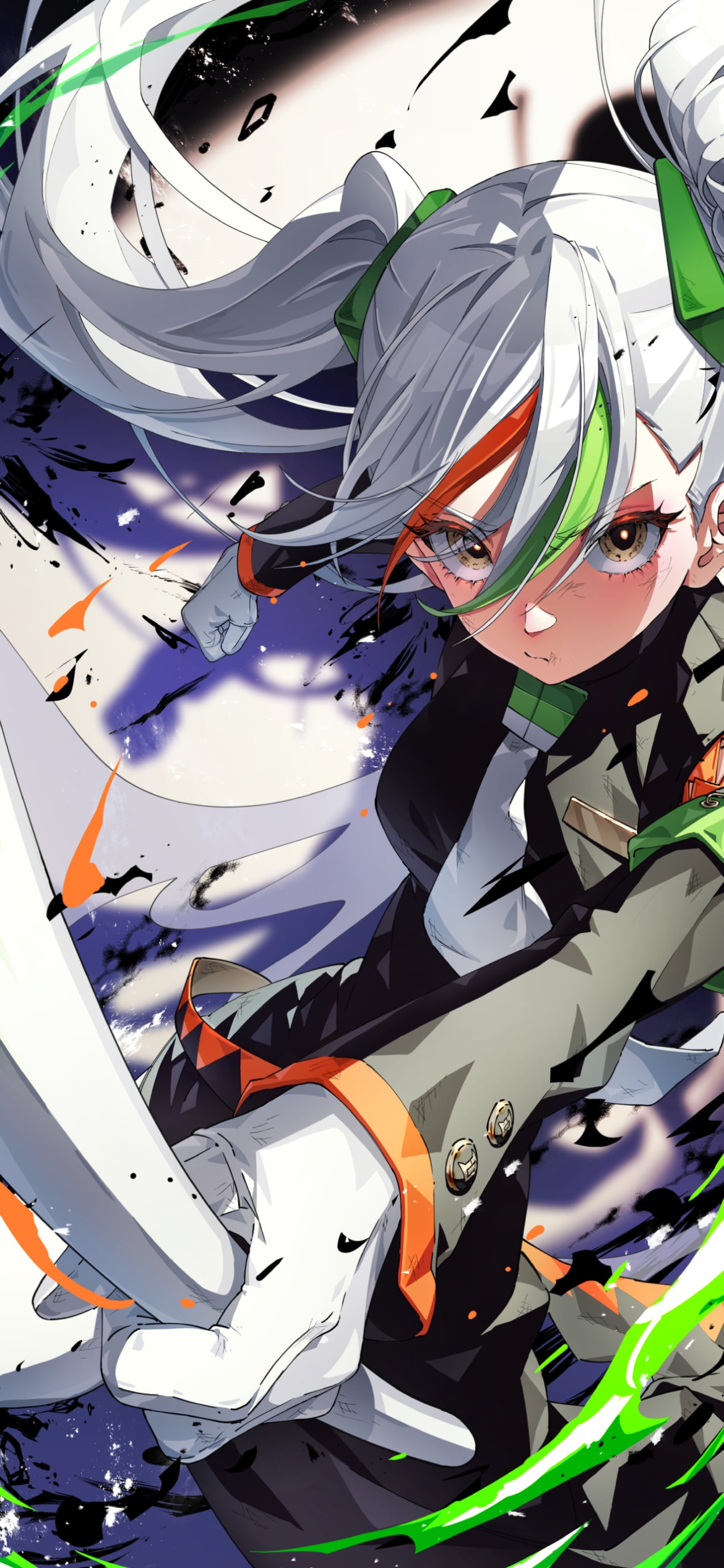 武器を振るう初音ミク / かくとうミク / ボカロの1170 x 2532 / スマホ壁紙