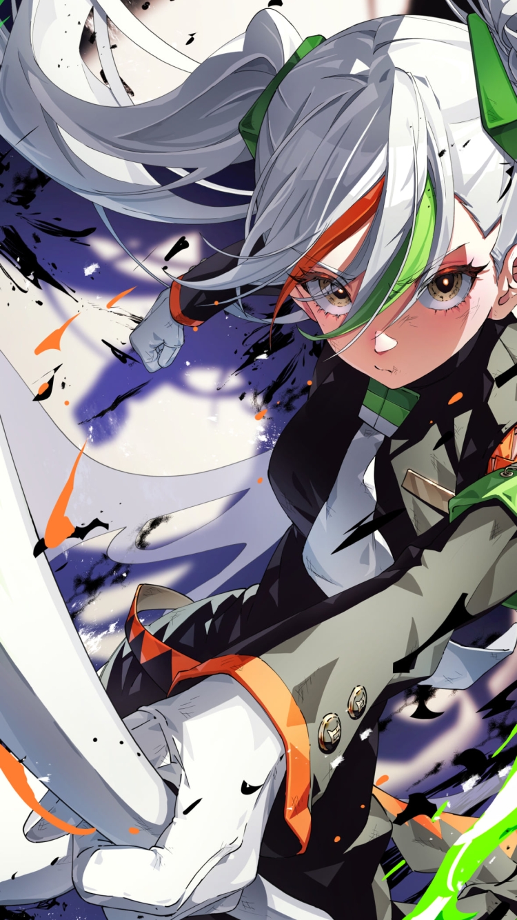 武器を振るう初音ミク / かくとうミク / ボカロの750 x 1334 / スマホ壁紙