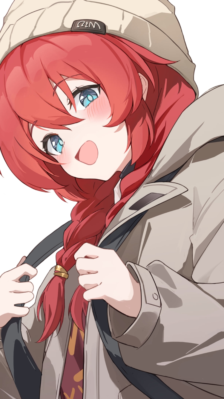 リュックを背負った小塗マキ / ブルーアーカイブの750 x 1334 / スマホ壁紙