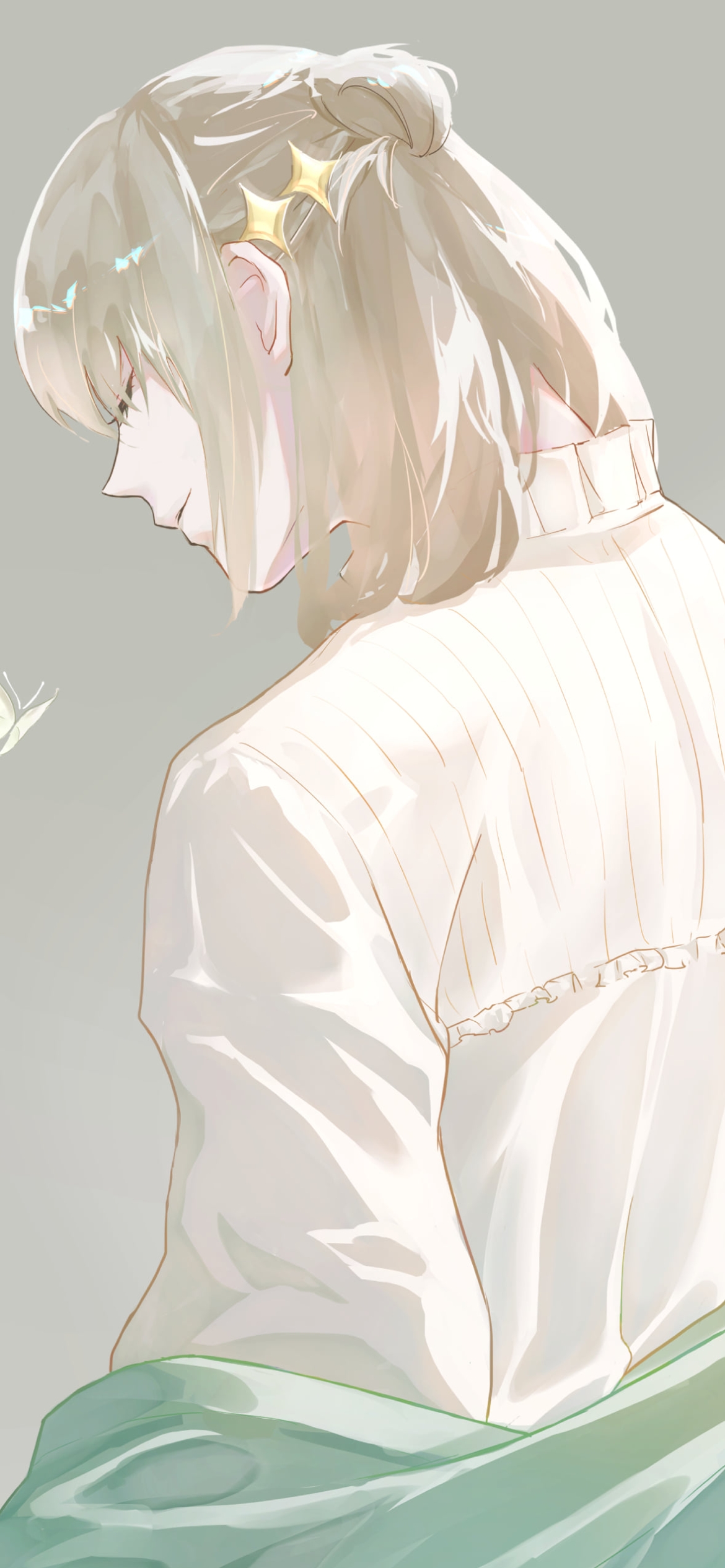 緑のカーディガンを羽織るオベロン / Fateの1170 x 2532 / スマホ壁紙