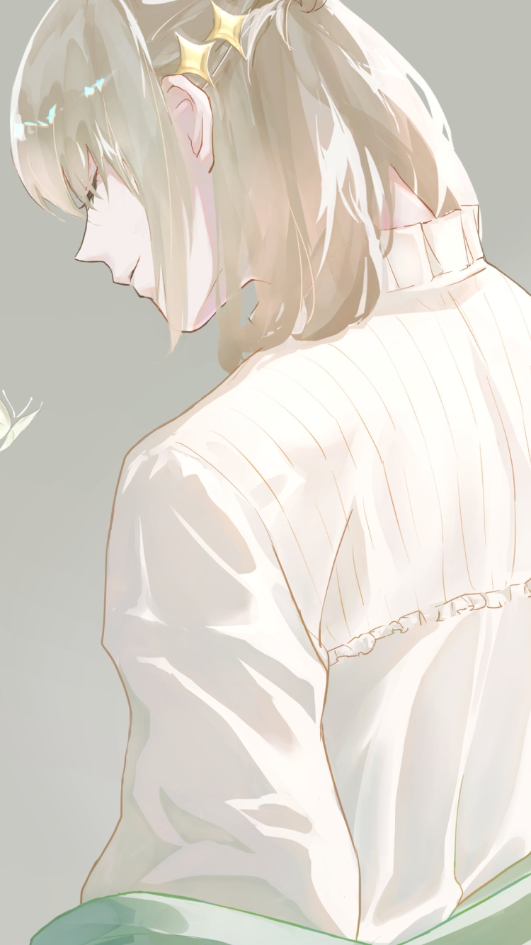 緑のカーディガンを羽織るオベロン / Fateの750 x 1334 / スマホ壁紙