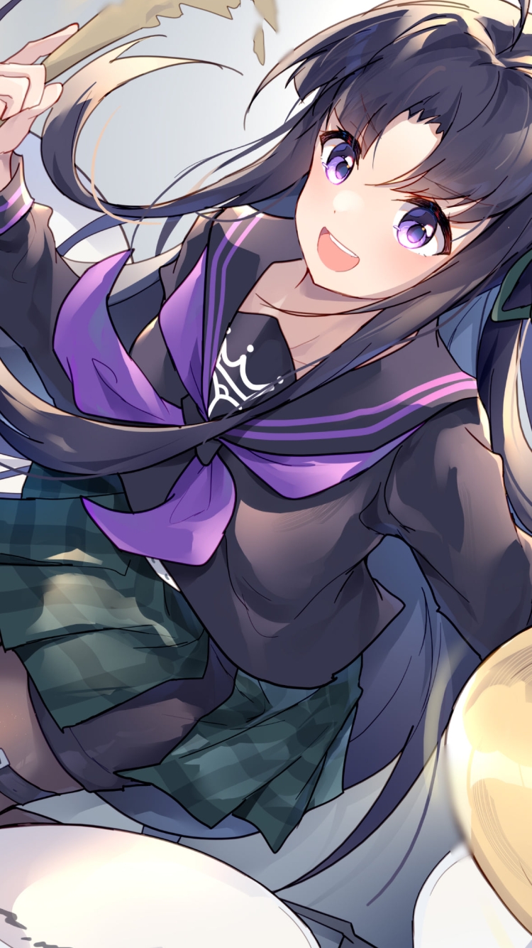 ドラムを叩く制服姿の安和すばる / ガールズバンドクライの750 x 1334 / スマホ壁紙