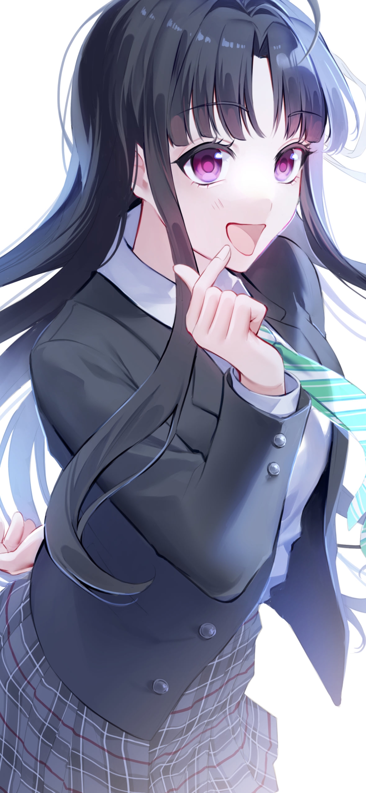 キュンですポーズをする安和すばる / ガールズバンドクライの1170 x 2532 / スマホ壁紙