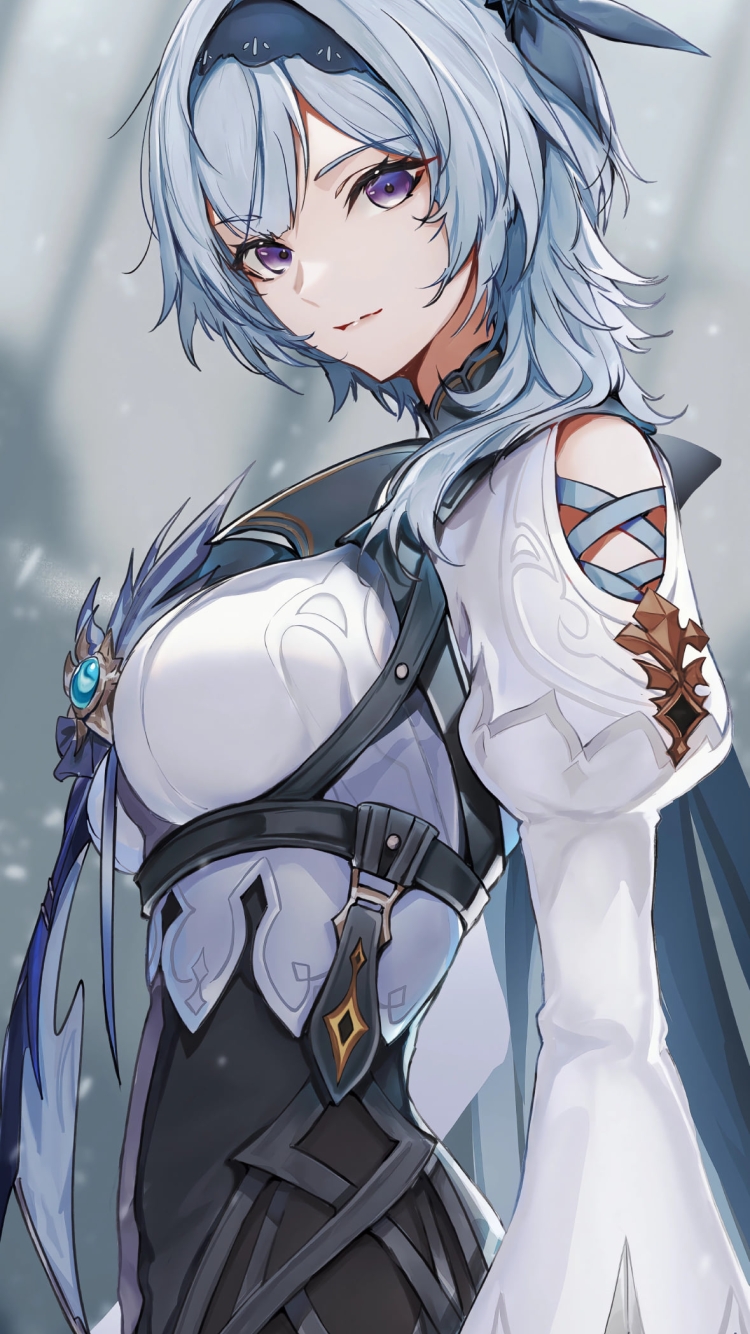 こちらを見つめる綺麗なエウレア・ローレンス / 原神の750 x 1334 / スマホ壁紙