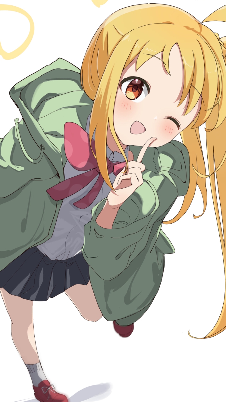 人差し指を立てウィンクする伊地知虹夏 / ぼっち・ざ・ろっく!の750 x 1334 / スマホ壁紙