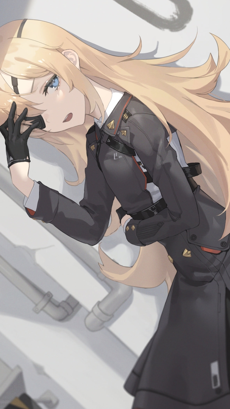 眼帯に手をかけるギロチン / 勝利の女神 NIKKEの750 x 1334 / スマホ壁紙