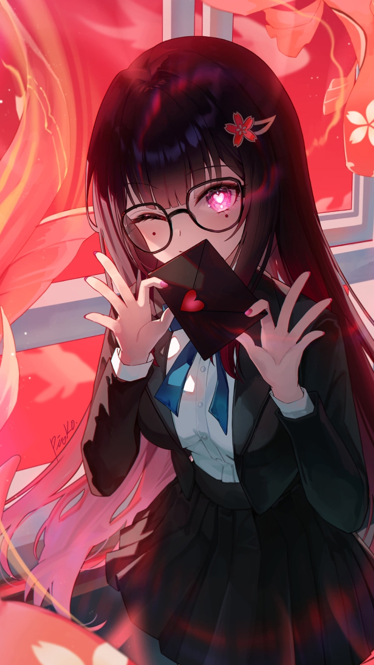 黒いラブレターを持ちウィンクする花火 / 崩壊:スターレイルの750 x 1334 / スマホ壁紙
