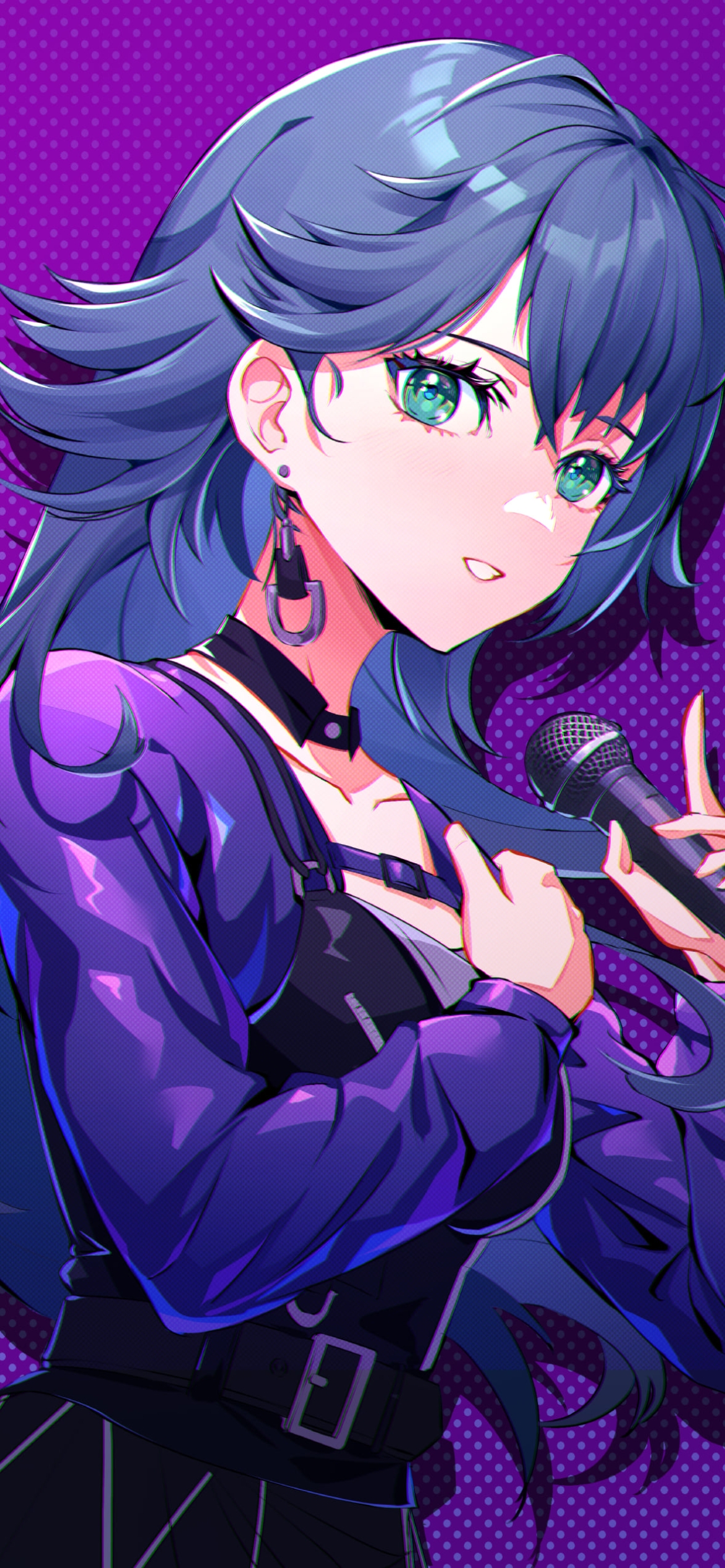 マイクを持つ月村手毬 / 学園アイドルマスターの1170 x 2532 / スマホ壁紙