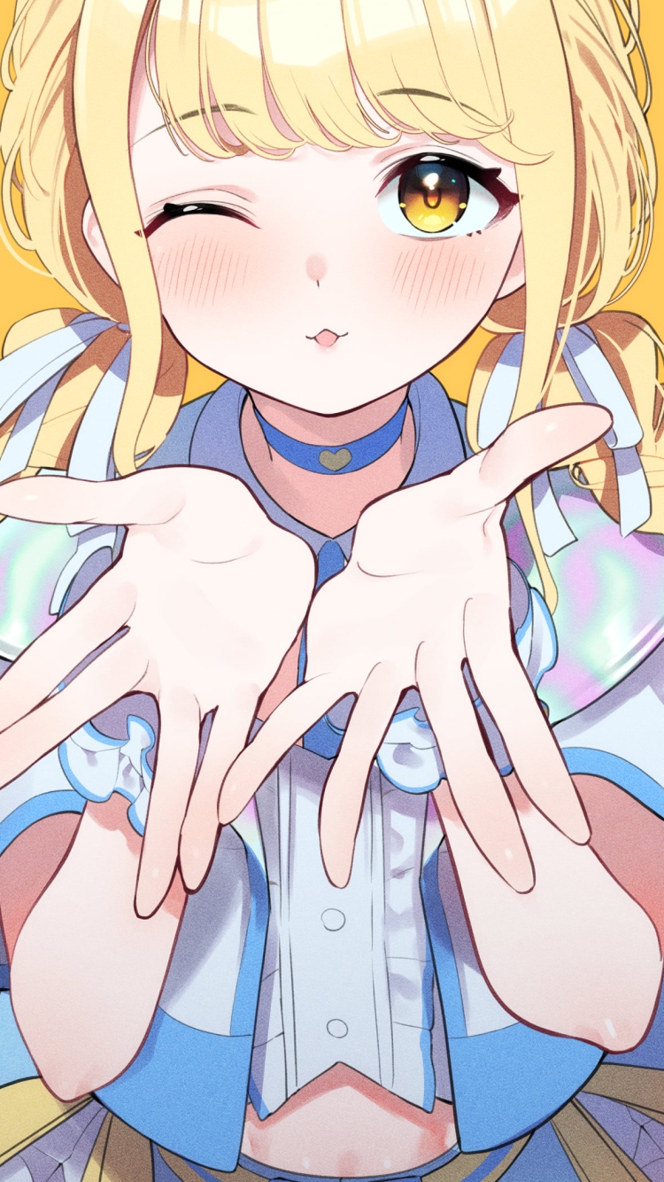 ウィンクして投げキッスをする藤田ことね / 学園アイドルマスターの750 x 1334 / スマホ壁紙
