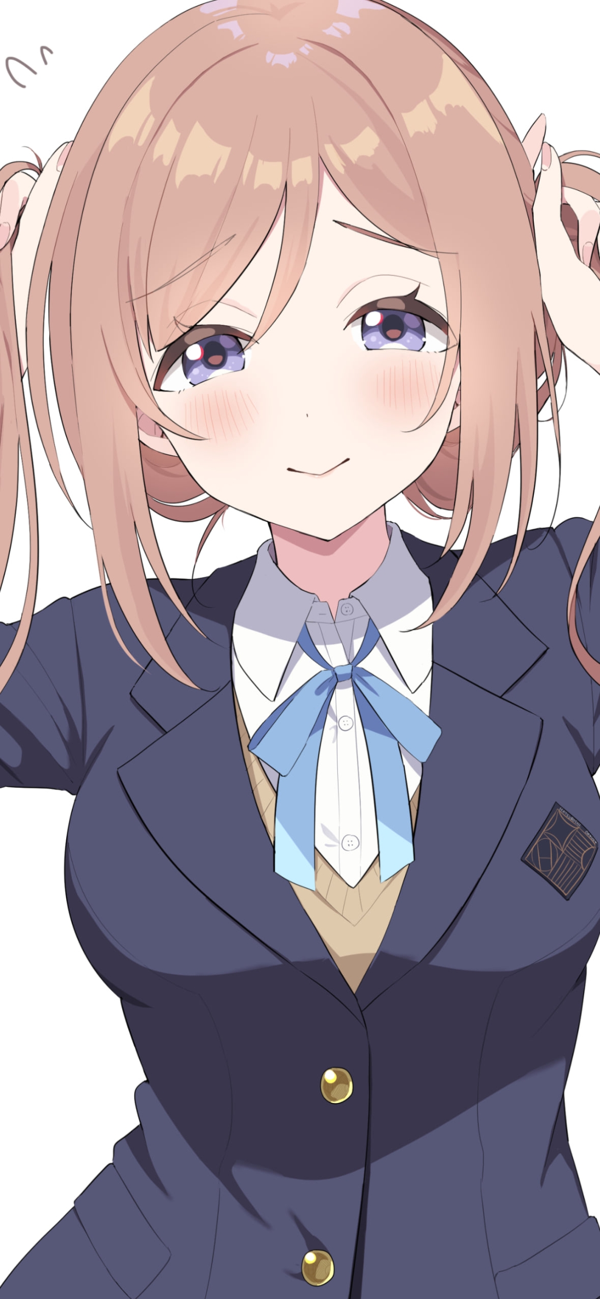 両手で髪を持つ姫崎莉波 / 学園アイドルマスターの1170 x 2532 / スマホ壁紙