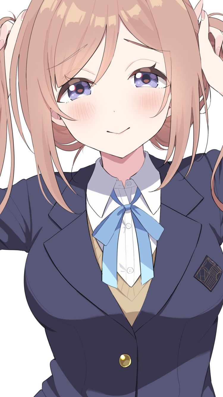 両手で髪を持つ姫崎莉波 / 学園アイドルマスターの750 x 1334 / スマホ壁紙