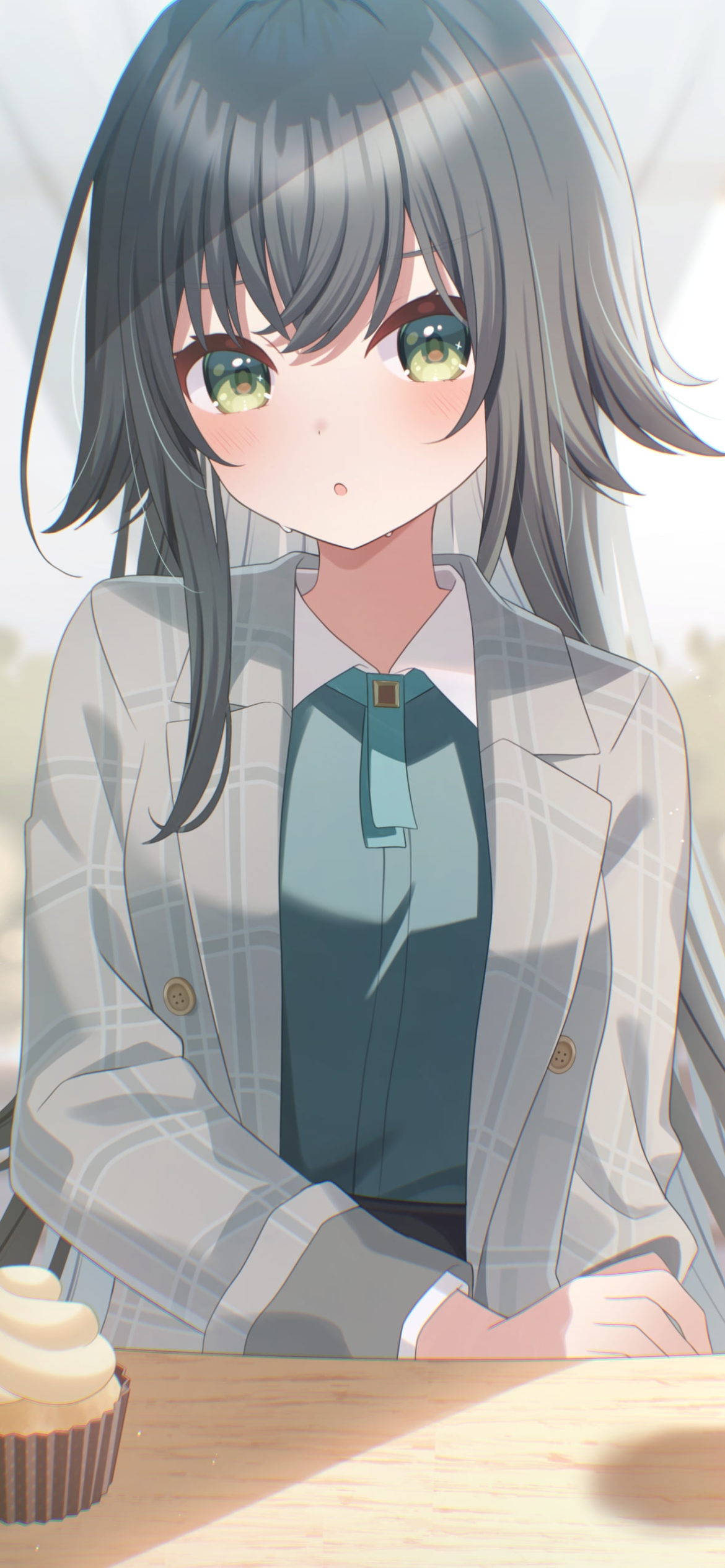 カフェでくつろぐ月村手毬 / 学園アイドルマスターの1170 x 2532 / スマホ壁紙