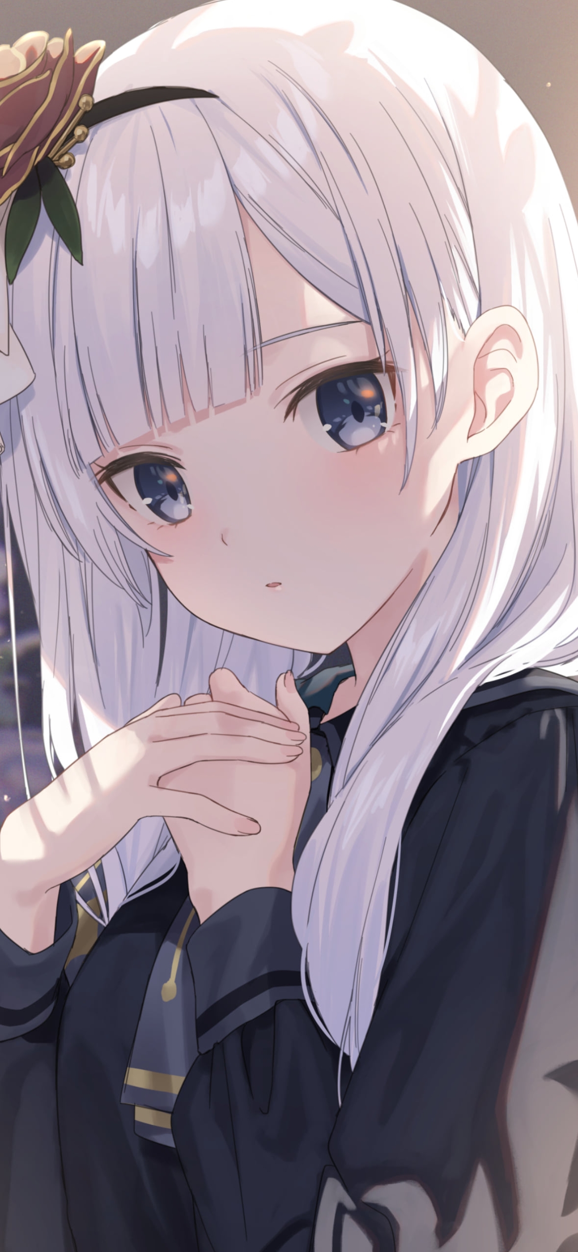 胸元に手をあてこちらを見つめる可愛い宵崎奏 / プロジェクトセカイの1170 x 2532 / スマホ壁紙
