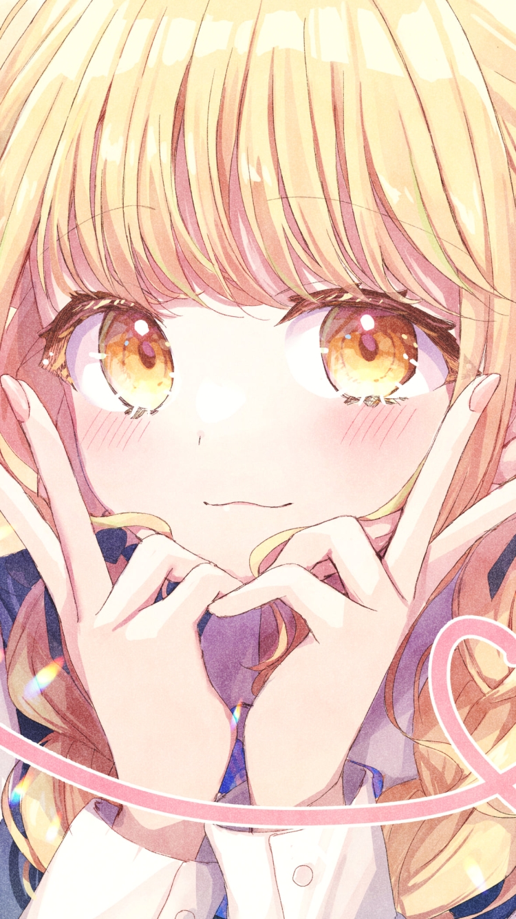 Wピースをする可愛い藤田ことね / 学園アイドルマスターの750 x 1334 / スマホ壁紙