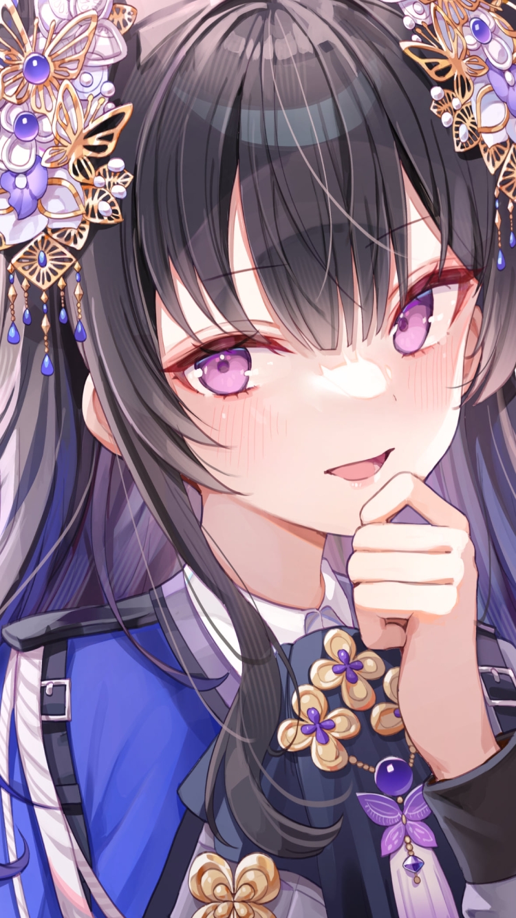 お団子ヘアーの一ノ瀬うるは / ぶいすぽっ！ / バーチャルYouTuberの750 x 1334 / スマホ壁紙