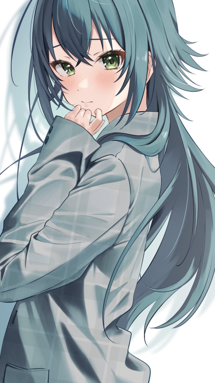 頬を赤らめてこちらを見つめる月村手毬 / 学園アイドルマスターの750 x 1334 / スマホ壁紙