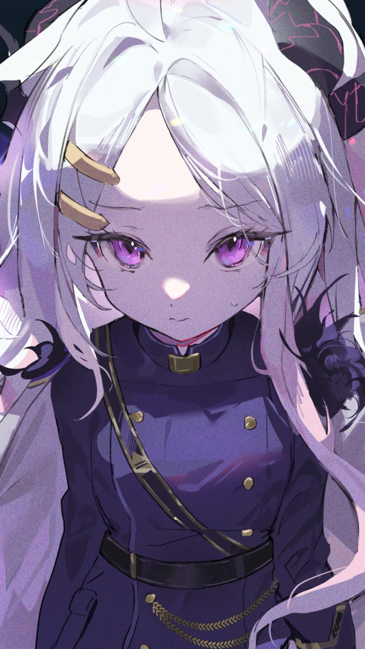 こちらを見つめる空崎ヒナ / ブルーアーカイブの750 x 1334 / スマホ壁紙