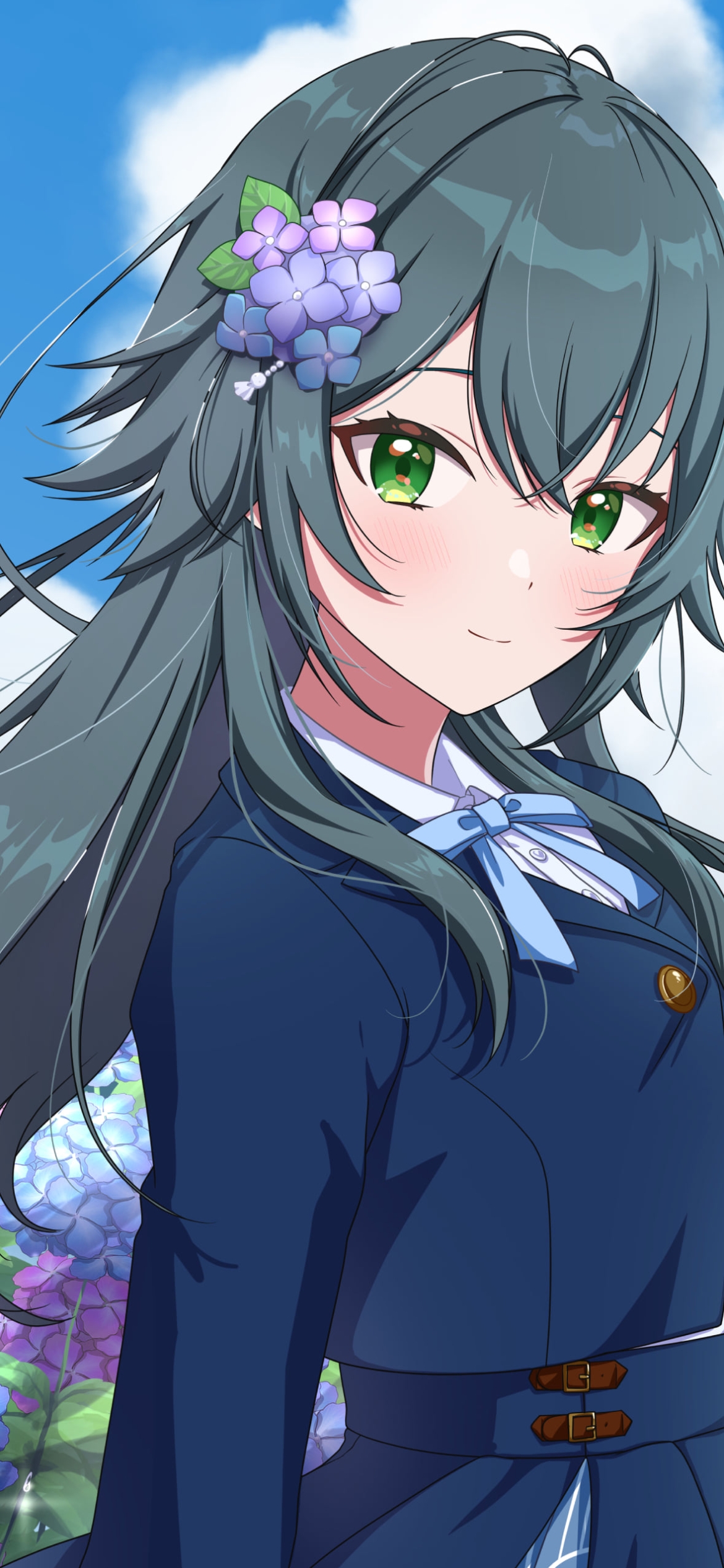 紫陽花と月村手毬 / アイドルマスターの1170 x 2532 / スマホ壁紙