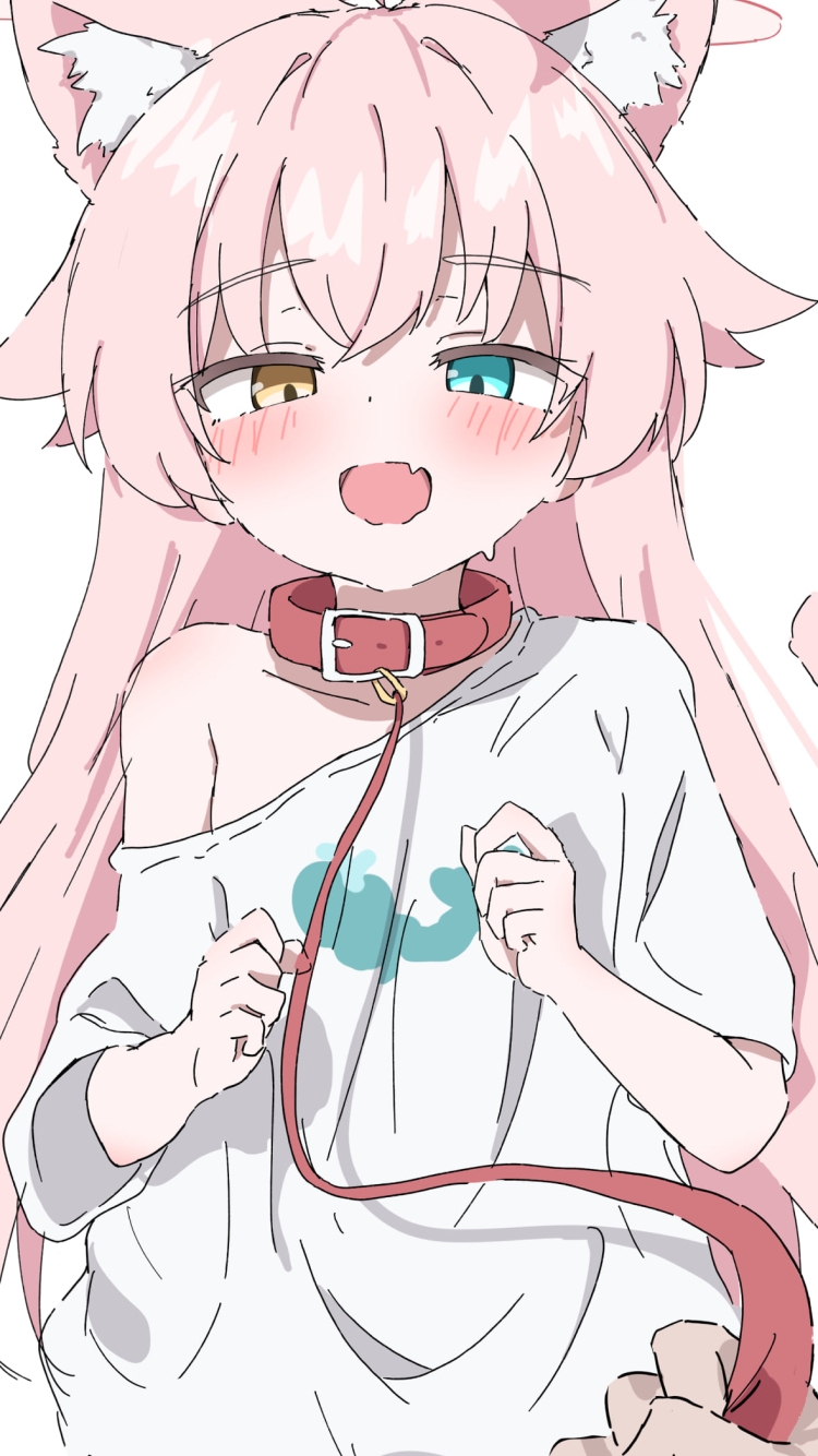 首輪をつけた小鳥遊ホシノ / ブルーアーカイブの750 x 1334 / スマホ壁紙