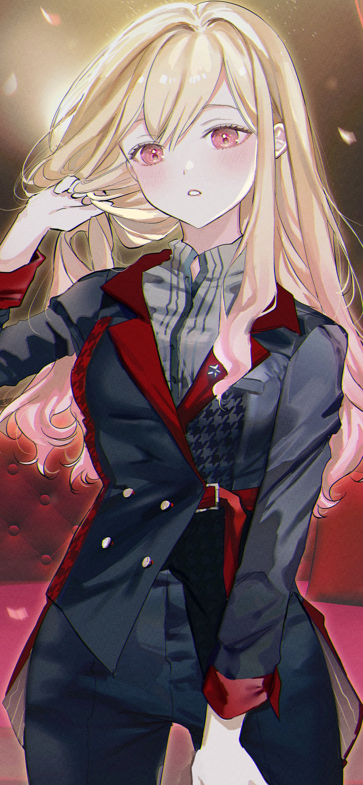 ブロンドの髪を触る天馬咲希 / プロジェクトセカイの1170 x 2532 / スマホ壁紙
