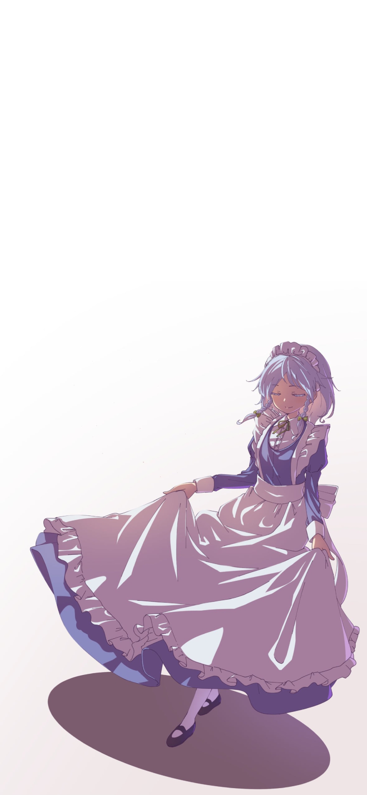 裾を持ってお辞儀をする十六夜咲夜 / 東方の1170 x 2532 / スマホ壁紙